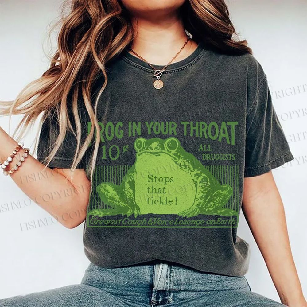 Unisex Frog In Your Throat Printed Washed Tee