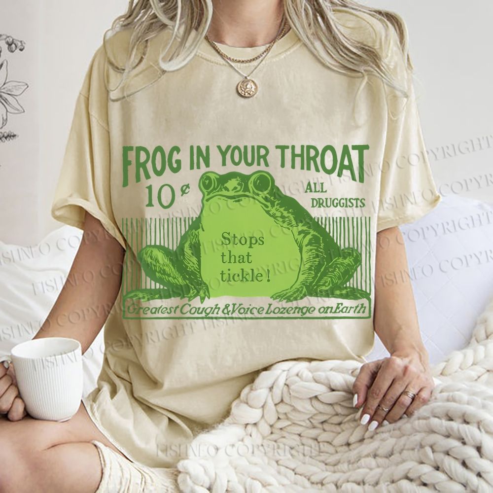 Unisex Frog In Your Throat Printed Washed Tee