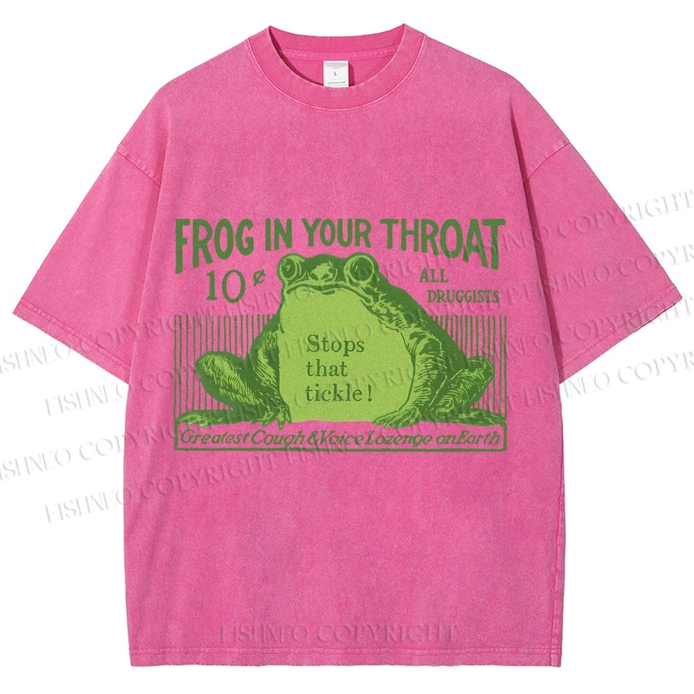 Unisex Frog In Your Throat Printed Washed Tee