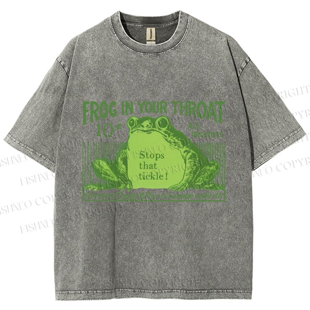 Unisex Frog In Your Throat Printed Washed Tee