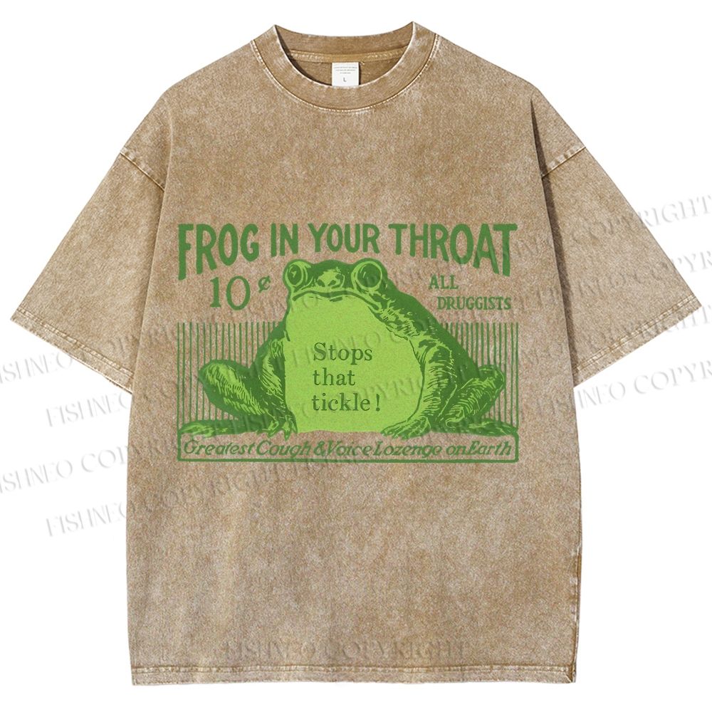 Unisex Frog In Your Throat Printed Washed Tee
