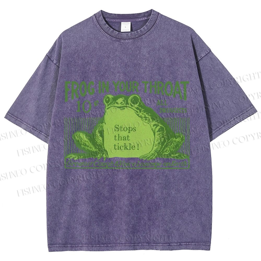 Unisex Frog In Your Throat Printed Washed Tee