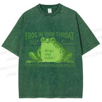 Unisex Frog In Your Throat Printed Washed Tee