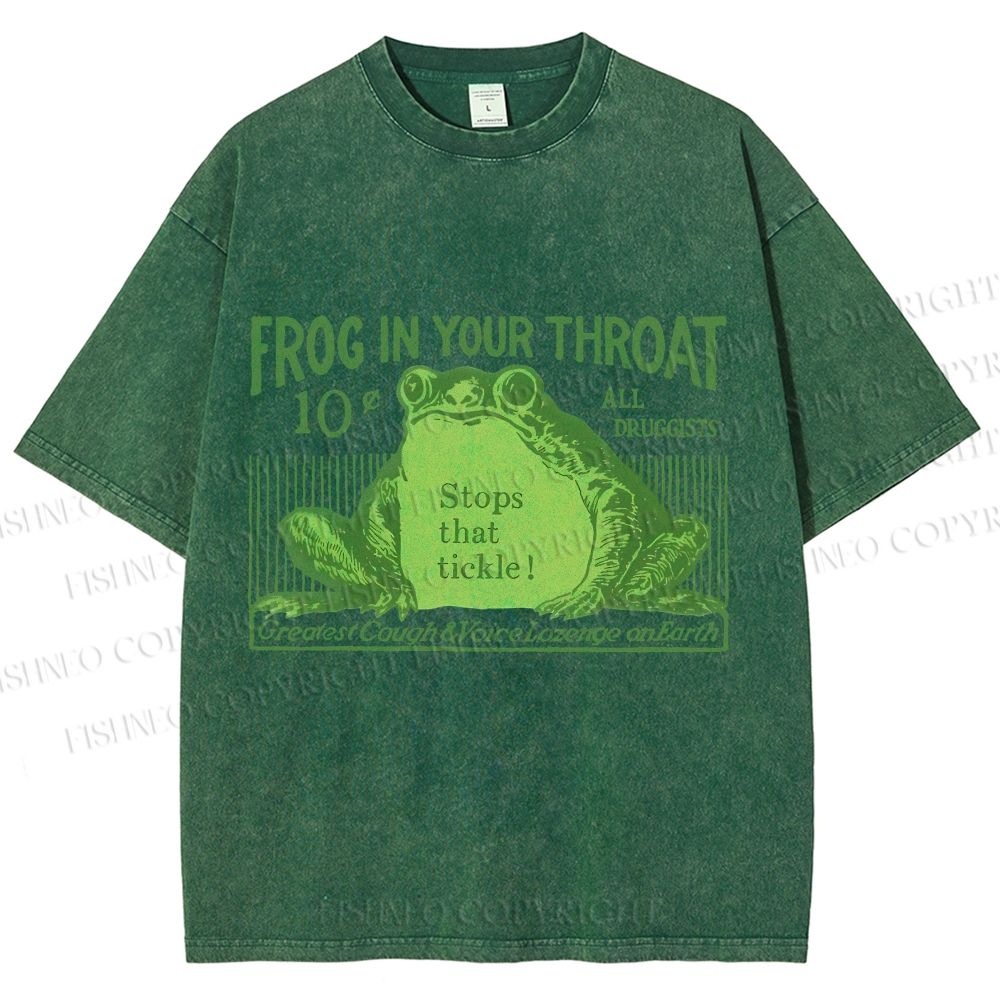 Unisex Frog In Your Throat Printed Washed Tee