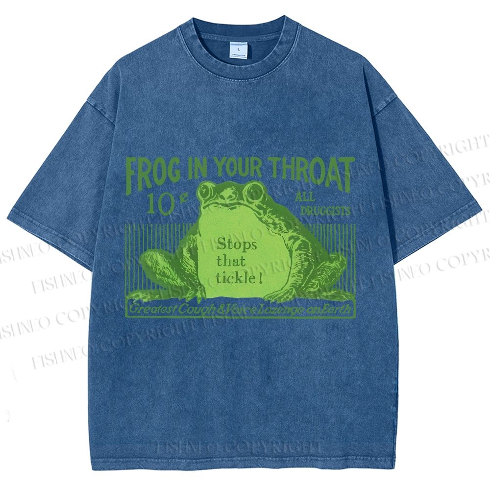 Unisex Frog In Your Throat Printed Washed Tee