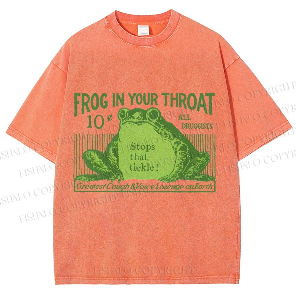 Unisex Frog In Your Throat Printed Washed Tee