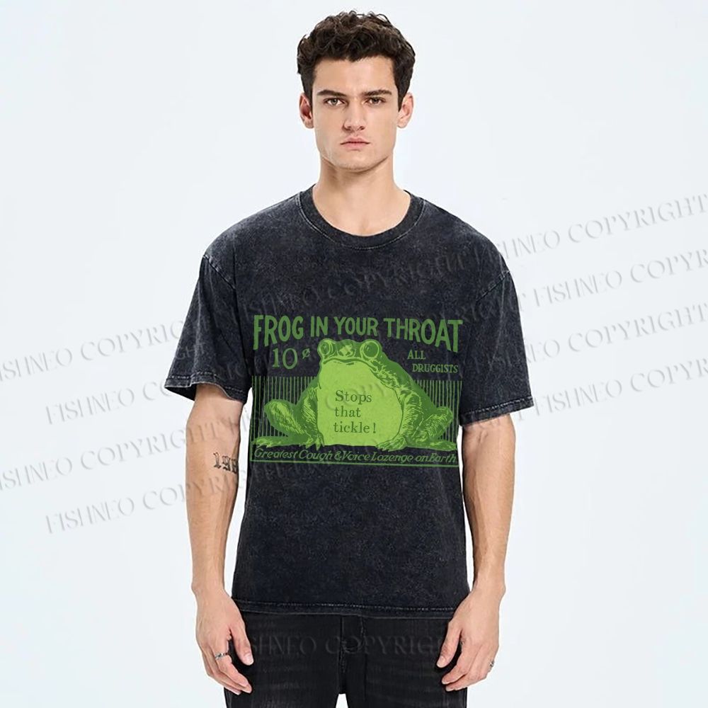Unisex Frog In Your Throat Printed Washed Tee