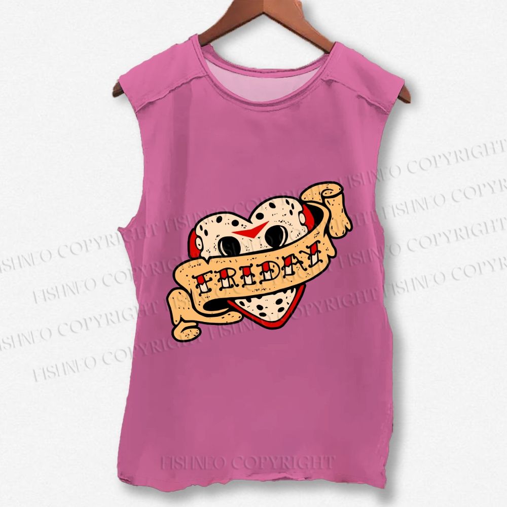 Unisex Friday the 13th Printed Washed Tank Top