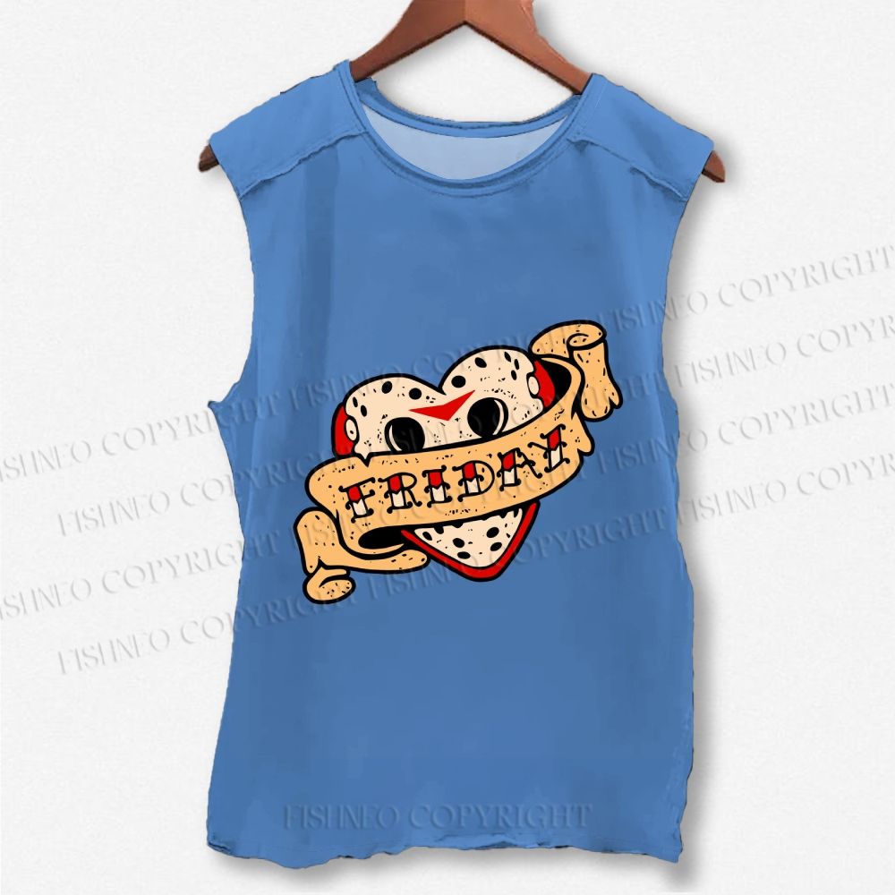 Unisex Friday the 13th Printed Washed Tank Top