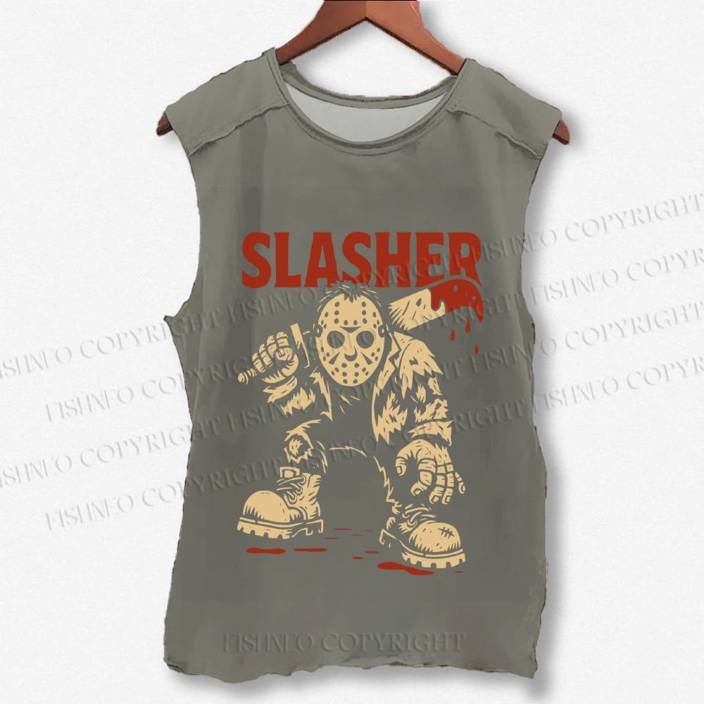 Unisex Friday the 13th Printed Washed Tank Top
