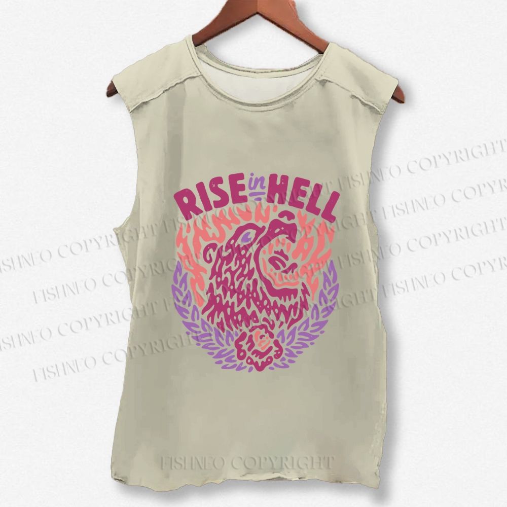 Unisex Rise In Hell Printed Washed Tank Top