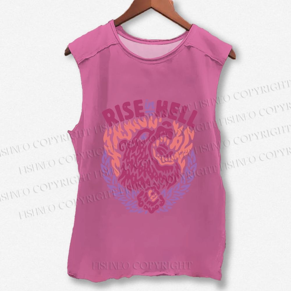 Unisex Rise In Hell Printed Washed Tank Top