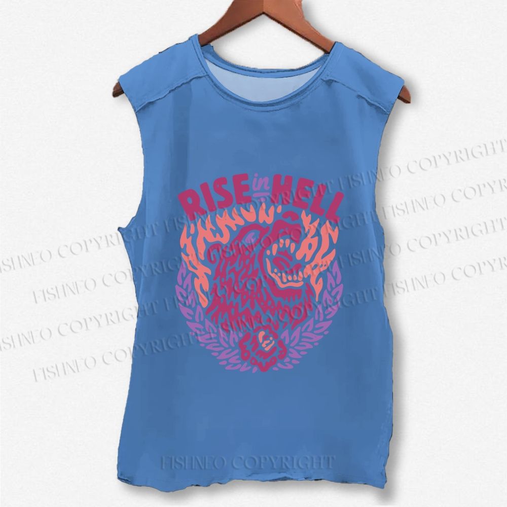Unisex Rise In Hell Printed Washed Tank Top