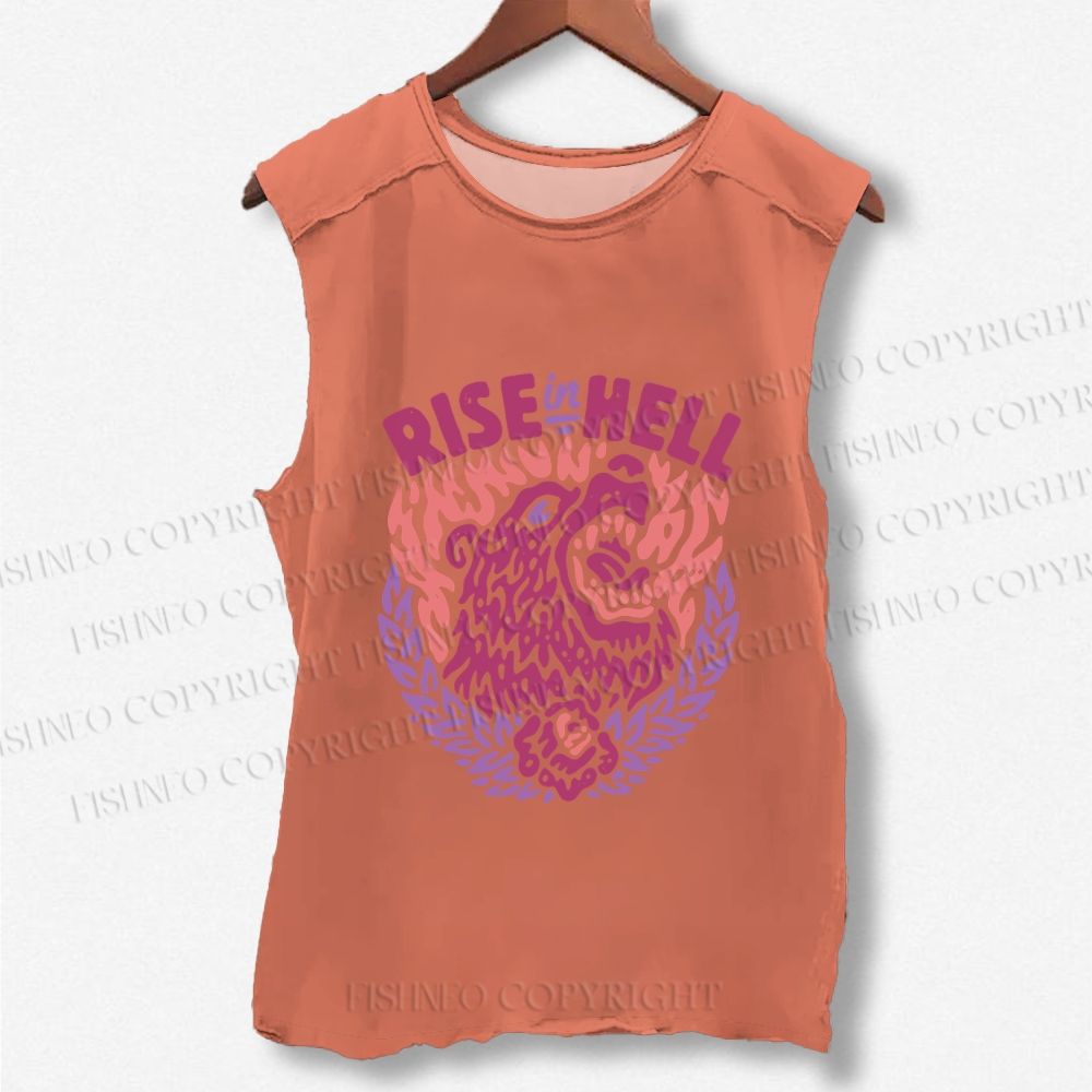 Unisex Rise In Hell Printed Washed Tank Top