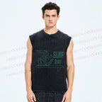 Unisex Crocodile Surf Printed Washed Tank Top