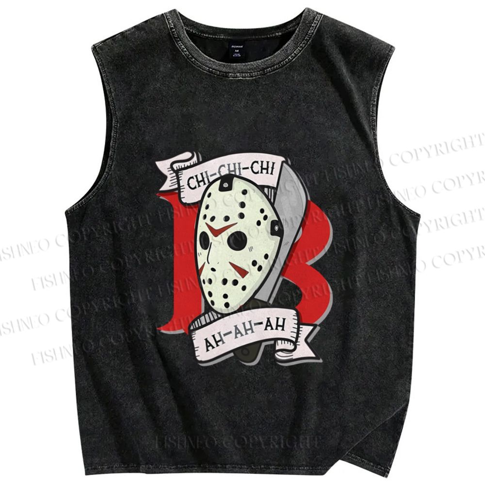 Unisex Friday the 13th Printed Washed Tank Top