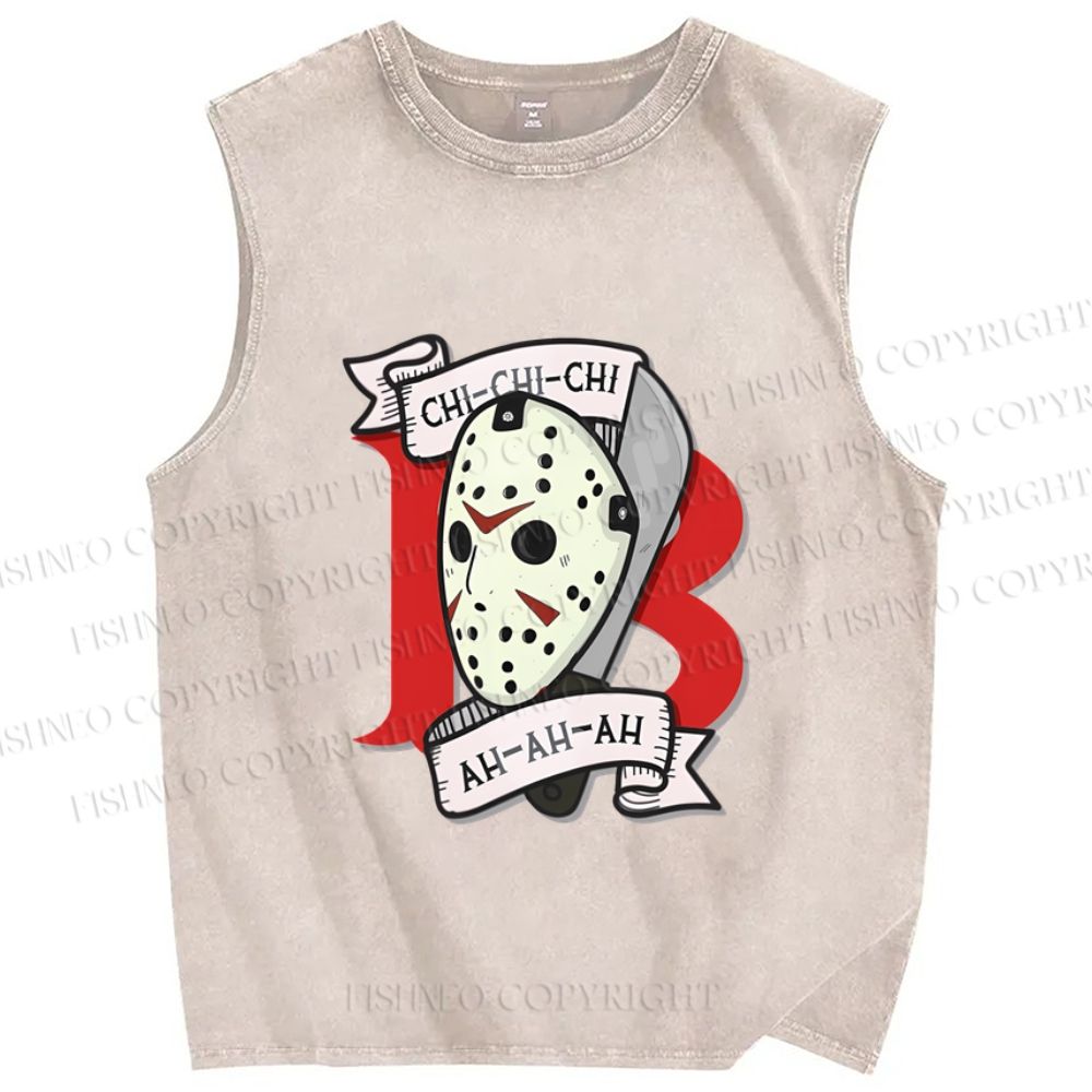 Unisex Friday the 13th Printed Washed Tank Top
