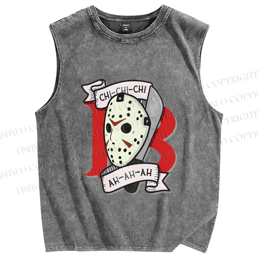 Unisex Friday the 13th Printed Washed Tank Top