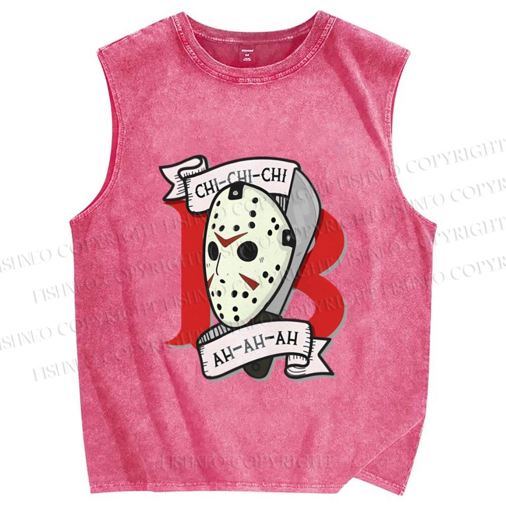 Unisex Friday the 13th Printed Washed Tank Top