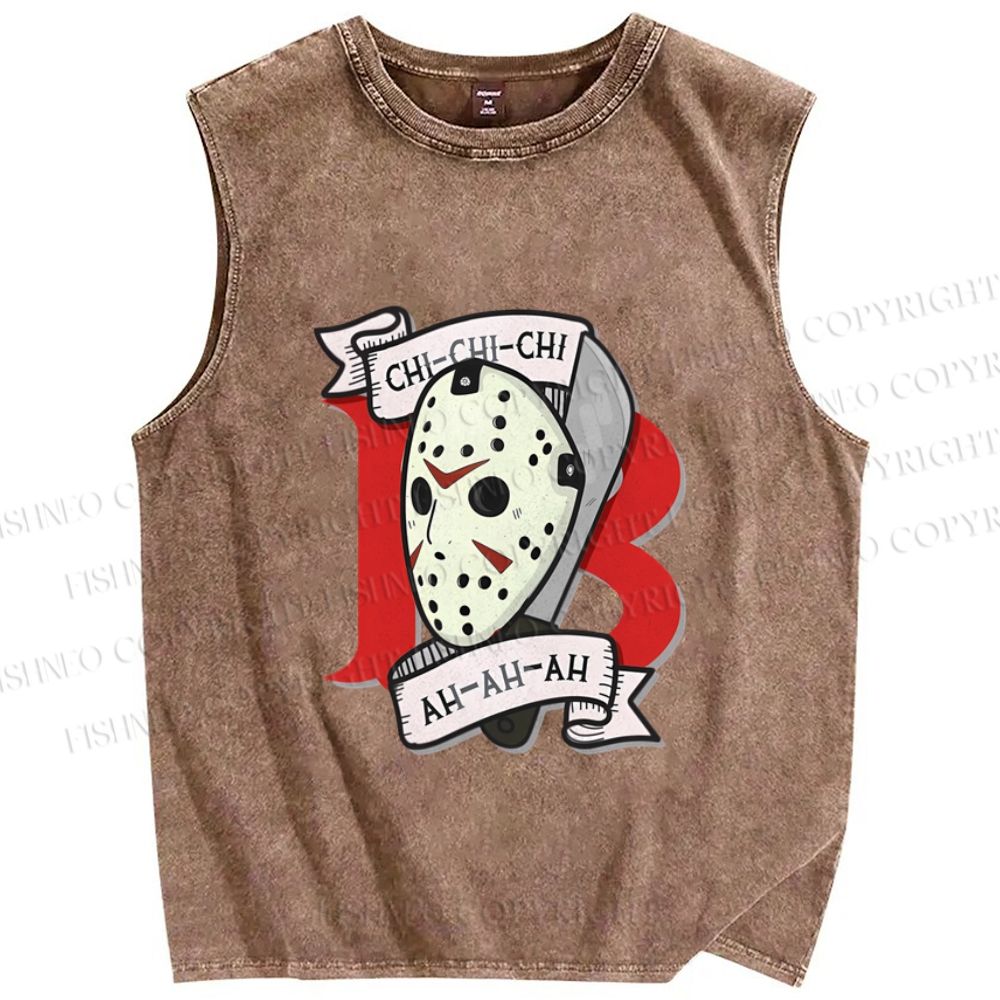 Unisex Friday the 13th Printed Washed Tank Top