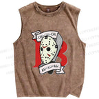 Unisex Friday the 13th Printed Washed Tank Top