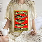Unisex Vintage Fish Printed Washed Tee