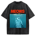 Funny Meows Cat Vintage Washed T-shirt