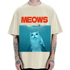 Funny Meows Cat Vintage Washed T-shirt