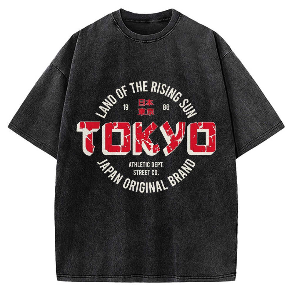 Tokyo Japan Land Of Rising Sun Vintage Washed T-shirt