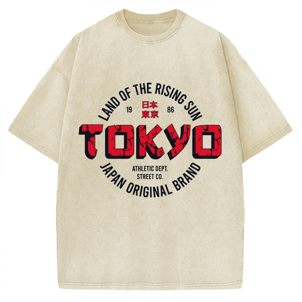 Tokyo Japan Land Of Rising Sun Vintage Washed T-shirt