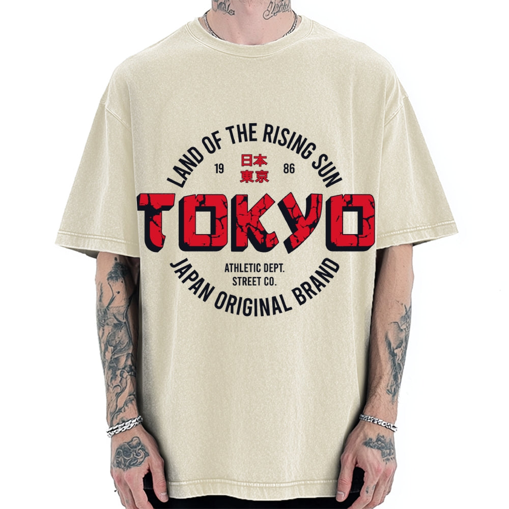 Tokyo Japan Land Of Rising Sun Vintage Washed T-shirt