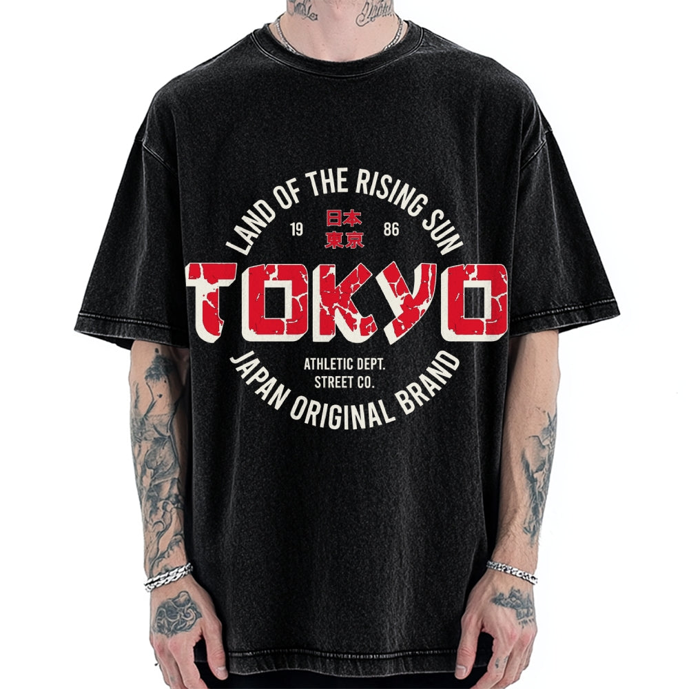 Tokyo Japan Land Of Rising Sun Vintage Washed T-shirt