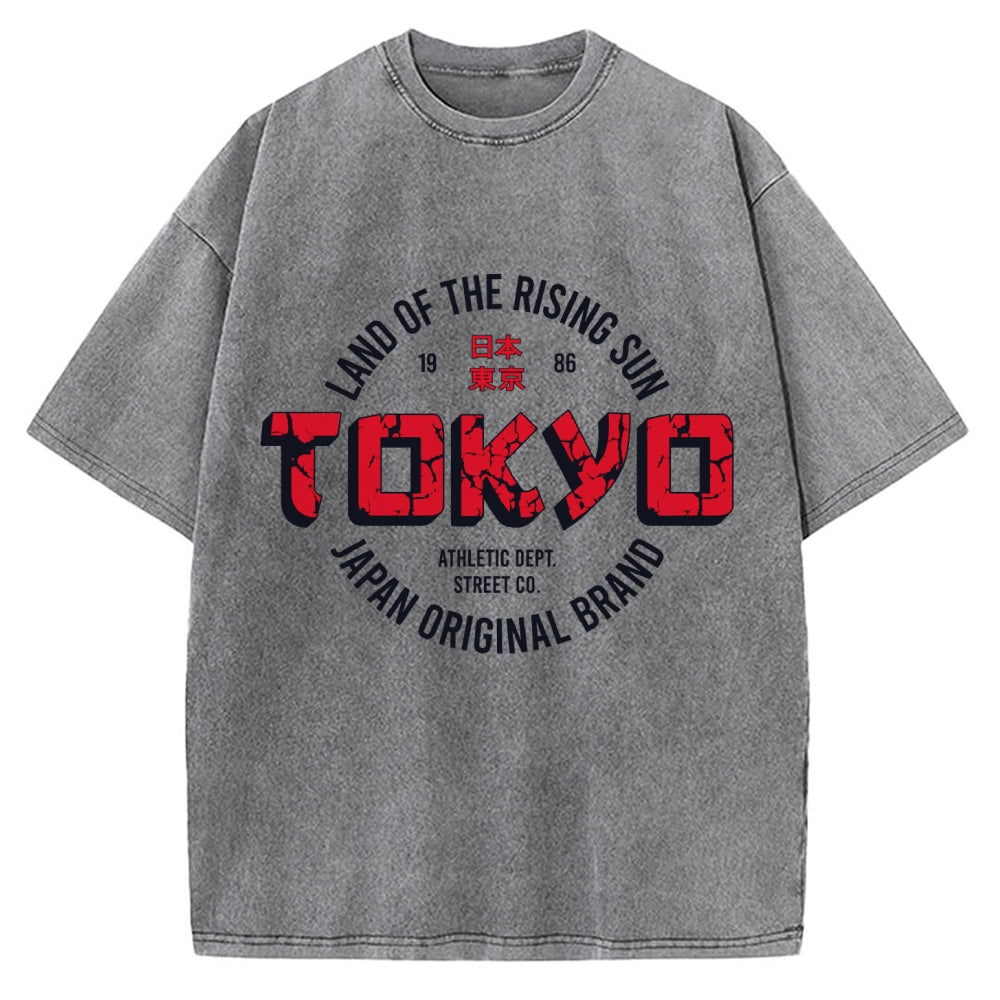 Tokyo Japan Land Of Rising Sun Vintage Washed T-shirt
