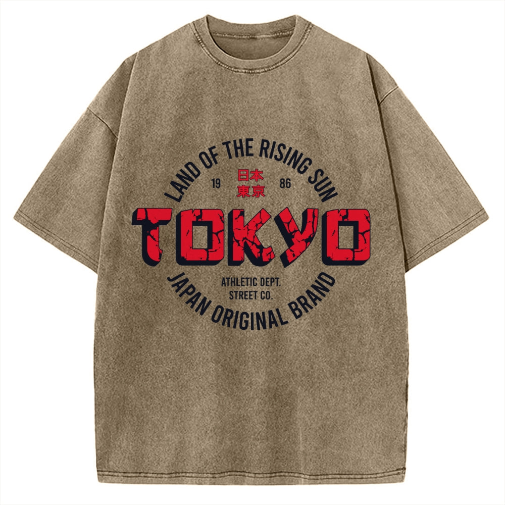 Tokyo Japan Land Of Rising Sun Vintage Washed T-shirt