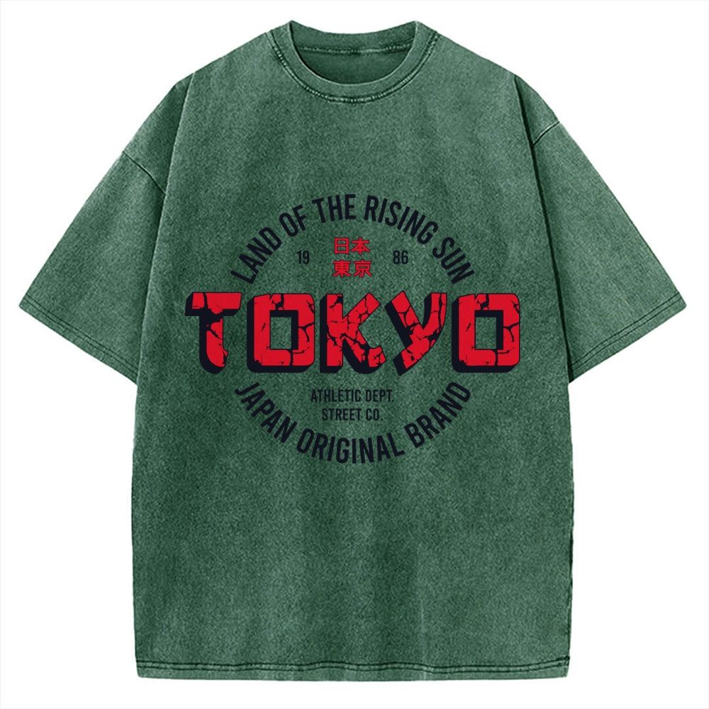 Tokyo Japan Land Of Rising Sun Vintage Washed T-shirt