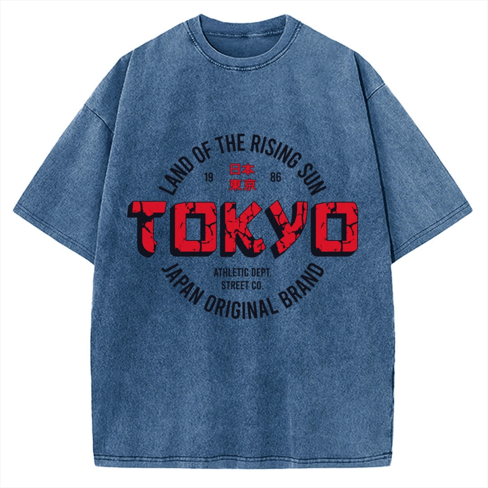 Tokyo Japan Land Of Rising Sun Vintage Washed T-shirt