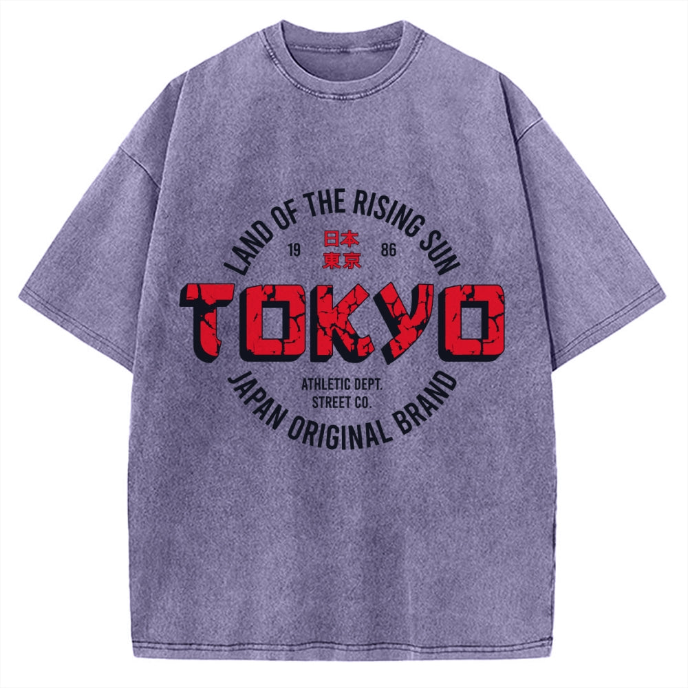 Tokyo Japan Land Of Rising Sun Vintage Washed T-shirt