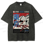 Unisex Tokyo Shinkansen Printed Washed Tee