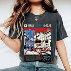 Unisex Tokyo Shinkansen Printed Washed Tee