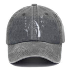 Japanese Fish Hold Up White Washed Cap