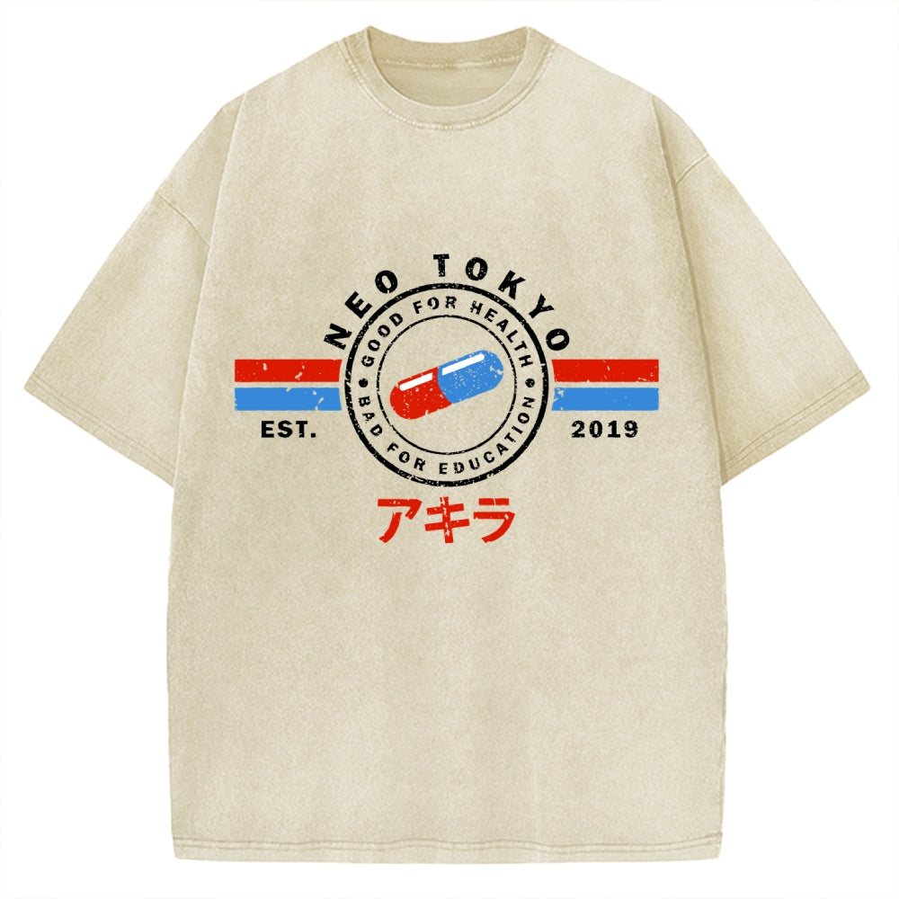 Neo Tokyo Akira Anime Vintage Washed T-shirt