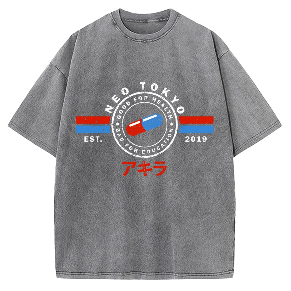 Neo Tokyo Akira Anime Vintage Washed T-shirt