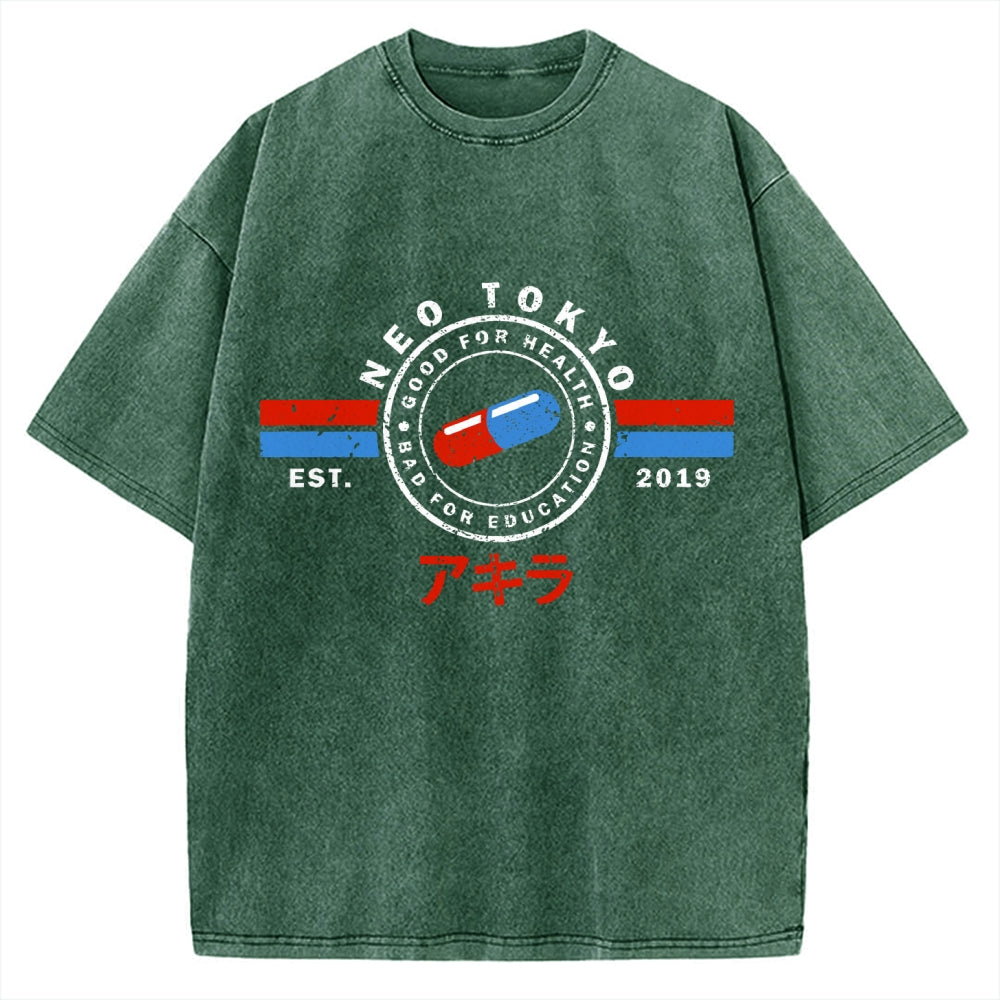 Neo Tokyo Akira Anime Vintage Washed T-shirt