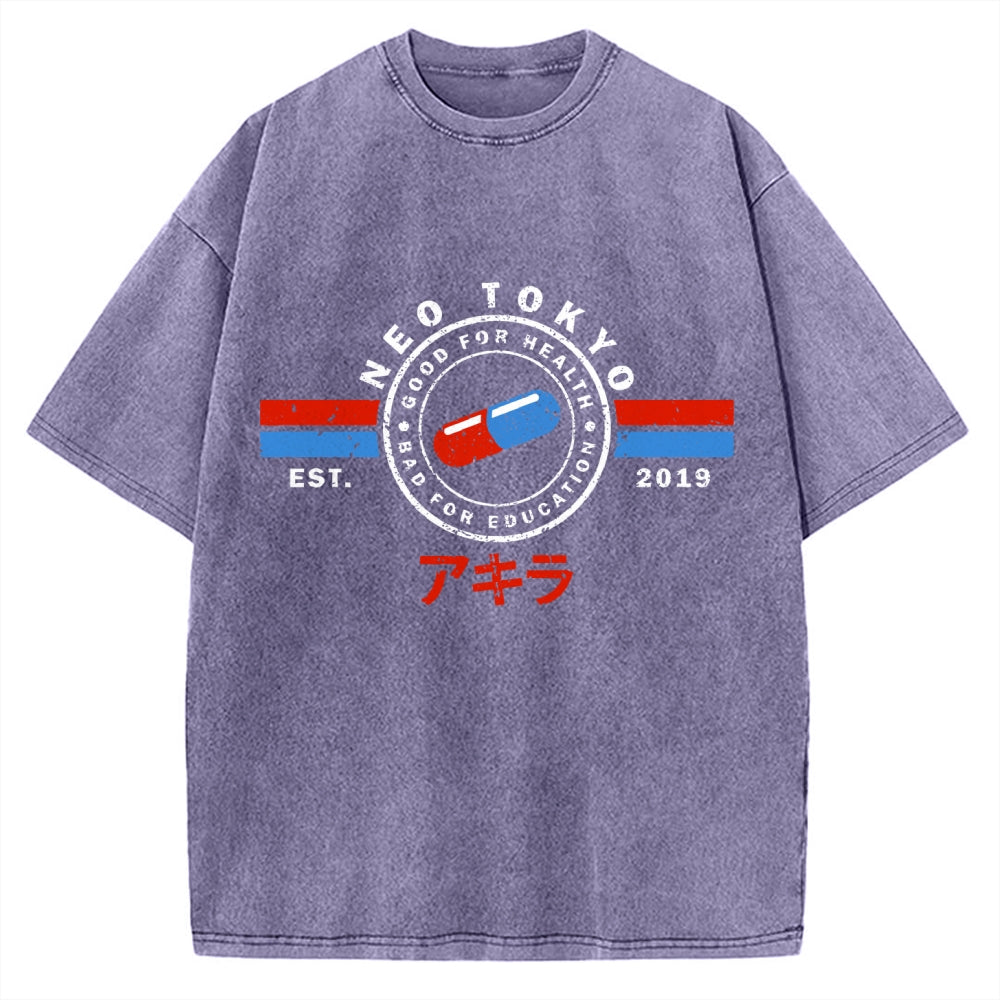 Neo Tokyo Akira Anime Vintage Washed T-shirt