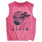 Unisex Vegetables Printed Washed Tank Top