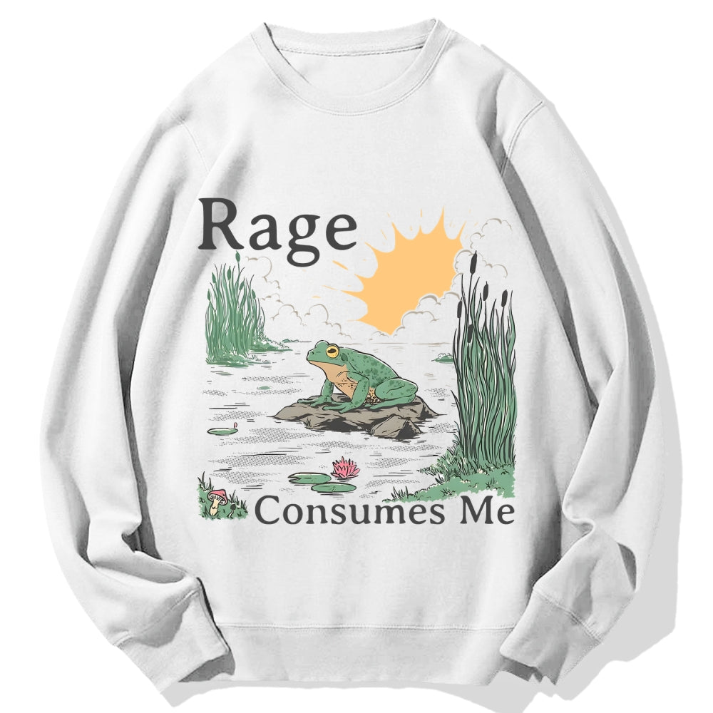 Rage Consumes Me Frog Cotton Sweatshirt