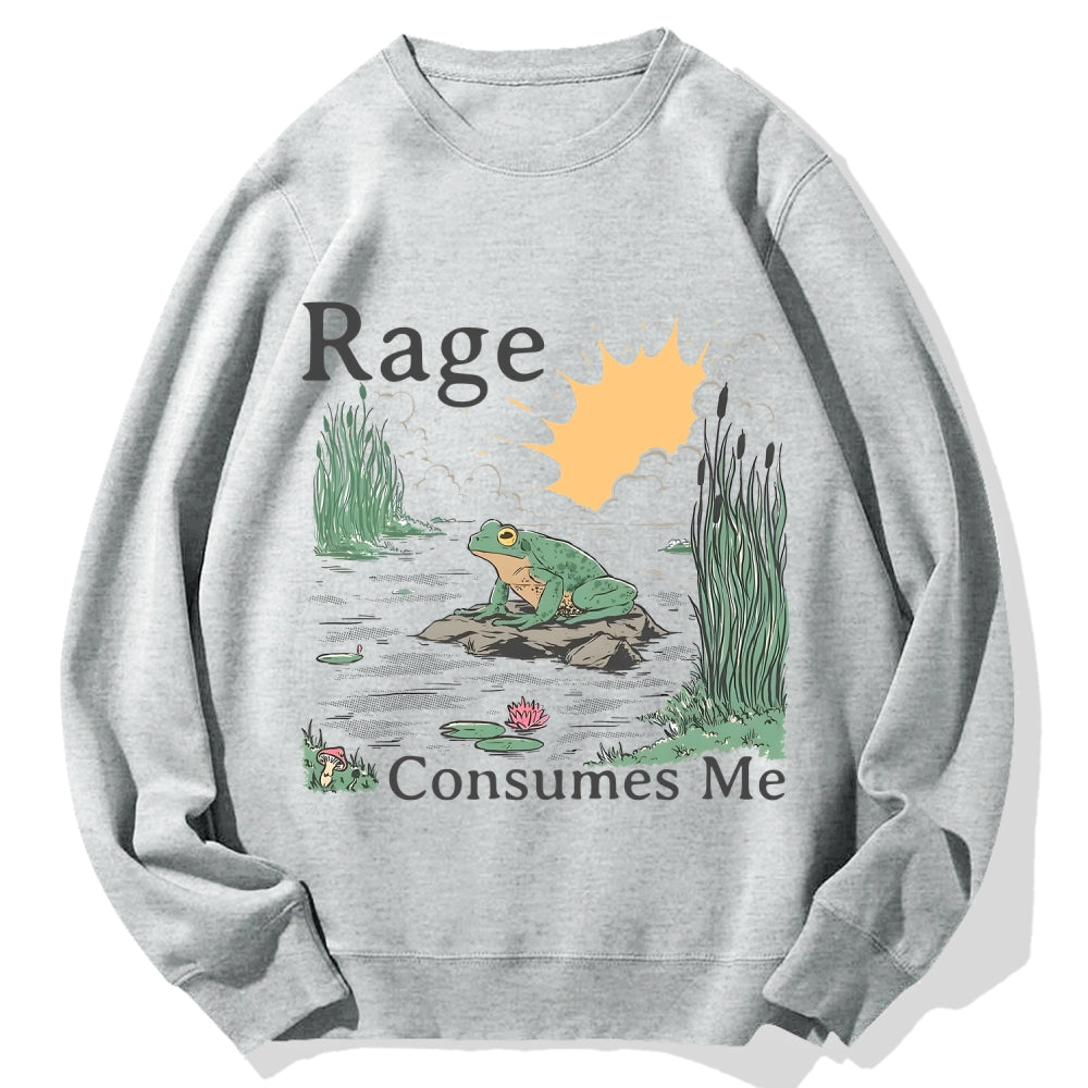 Rage Consumes Me Frog Cotton Sweatshirt