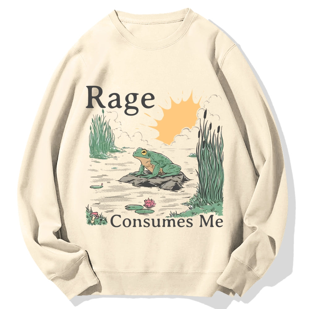 Rage Consumes Me Frog Cotton Sweatshirt
