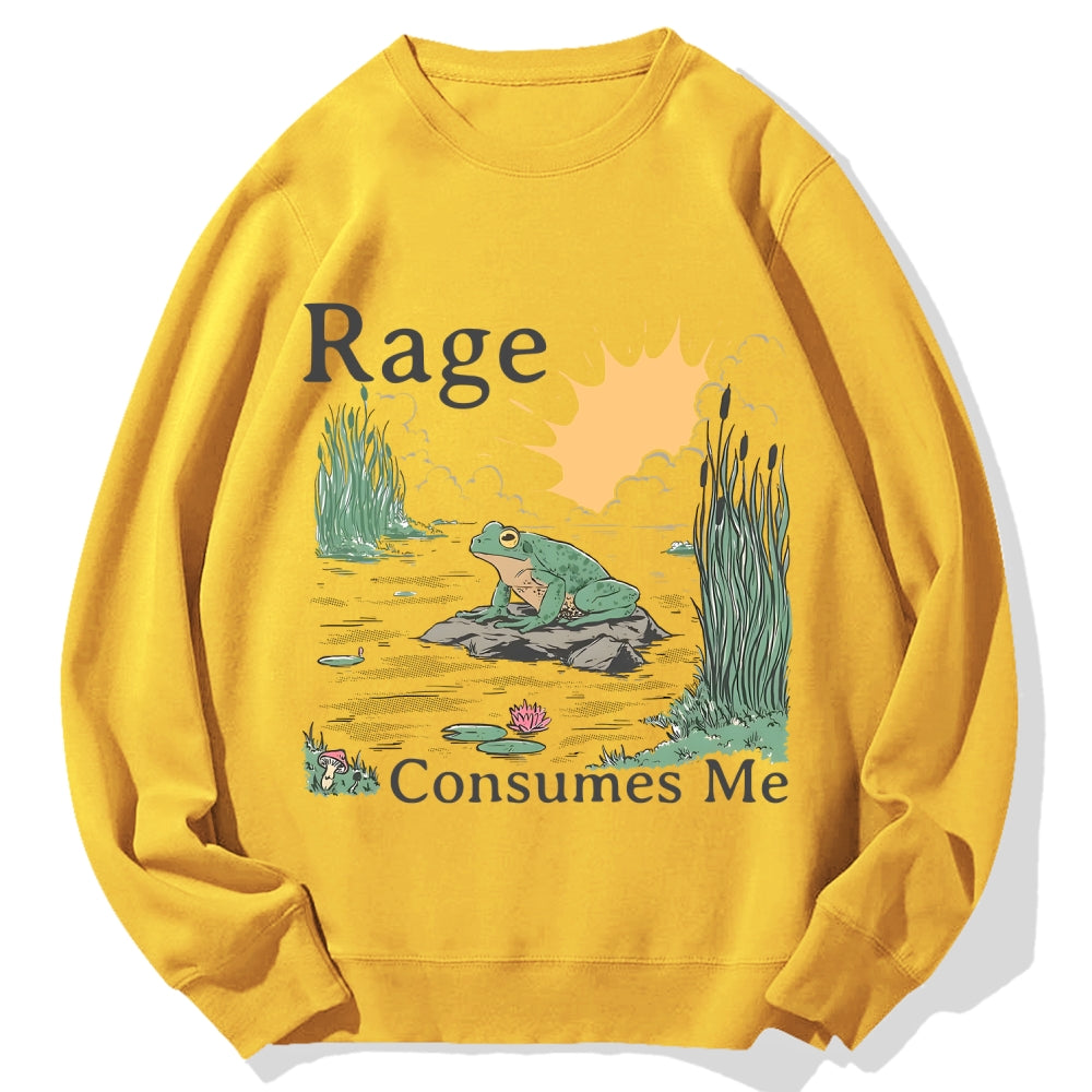 Rage Consumes Me Frog Cotton Sweatshirt