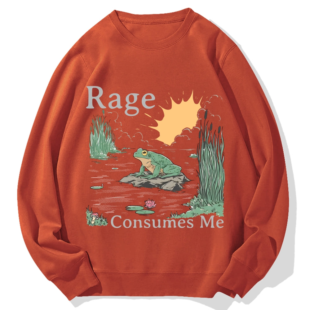 Rage Consumes Me Frog Cotton Sweatshirt